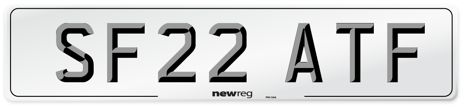 SF22 ATF Number Plate from New Reg